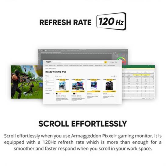 ARMAGGEDDON GAMING MONITOR 24' PIXXEL+ XTREME SERIES SUPER 120 G-SYNC BLACK