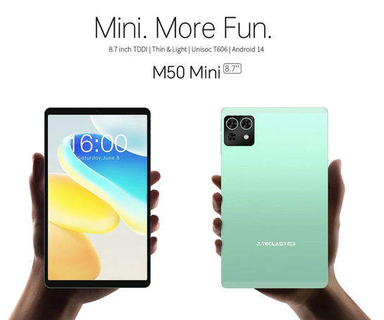 TECLAST tablet M50 Mini, 8.7", 6/128GB, 4G, Android 14, 5000mAh, πράσινο