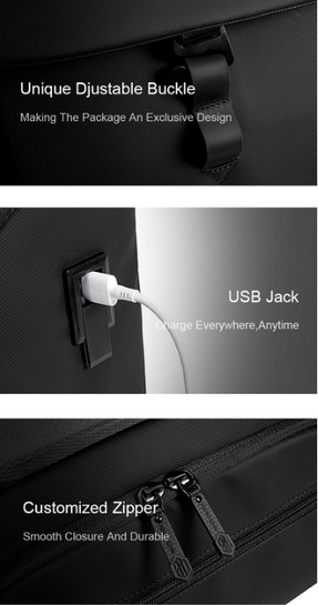 ARCTIC HUNTER τσάντα πλάτης B00558 με θήκη laptop 15.6", 24L, USB, μαύρη