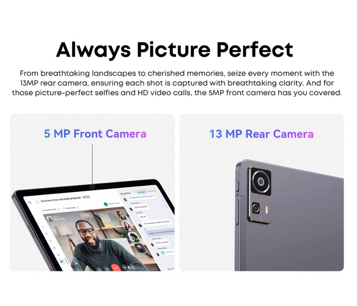 CHUWI tablet AuPad, 10.95", 8/128GB, 4G, Android 14, 7000mAh, γκρι