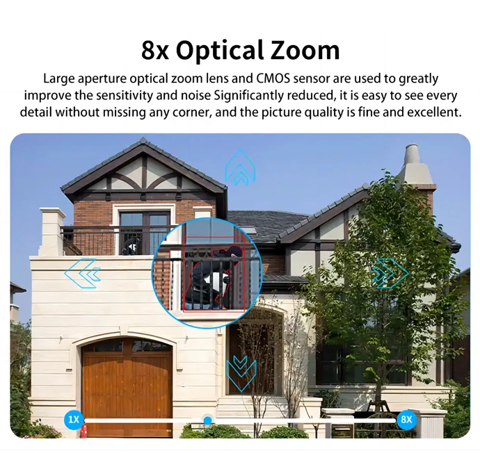 POWERTECH smart κάμερα PT-1163, 4MP, Wi-Fi, PTZ, SD, 8x zoom, IP65