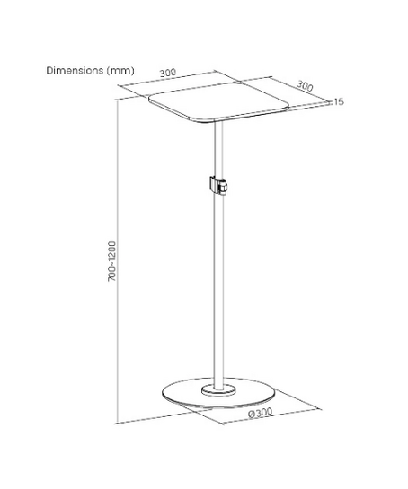 BRATECK βάση projector δαπέδου PRB-23P, έως 6kg