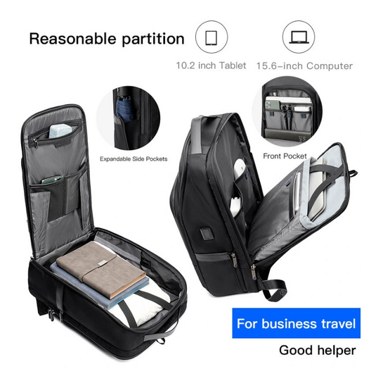 ARCTIC HUNTER τσάντα πλάτης B00403 με θήκη laptop 15.6", USB, 19L, μαύρη