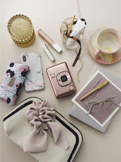 Fujifilm Instax Mini Liplay instant camera blush gold