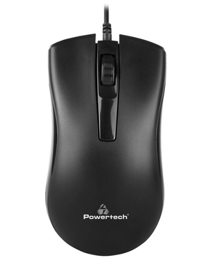POWERTECH wired mouse PT-808, optical, 1000DPI, black