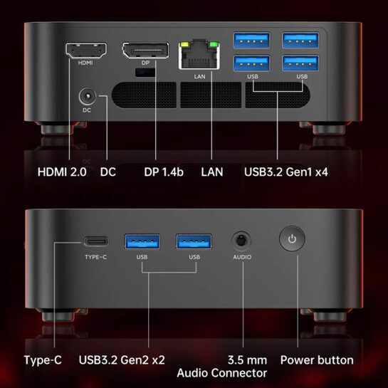 ACEMAGIC MINI PC AMD RYZEN3 3300U 16GB DDR4 ROM 512GB WIN11PRO BLACK