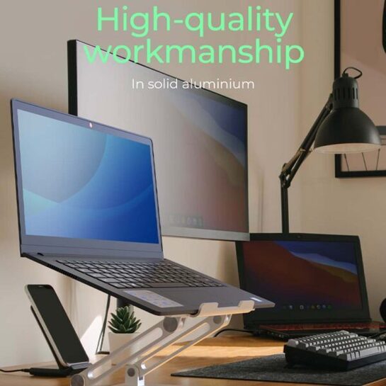 ICY BOX NON-SLIP & HEIGHT ADJUSTABLE NOTEBOOK HOLDER 17' SILVER IB-NH300