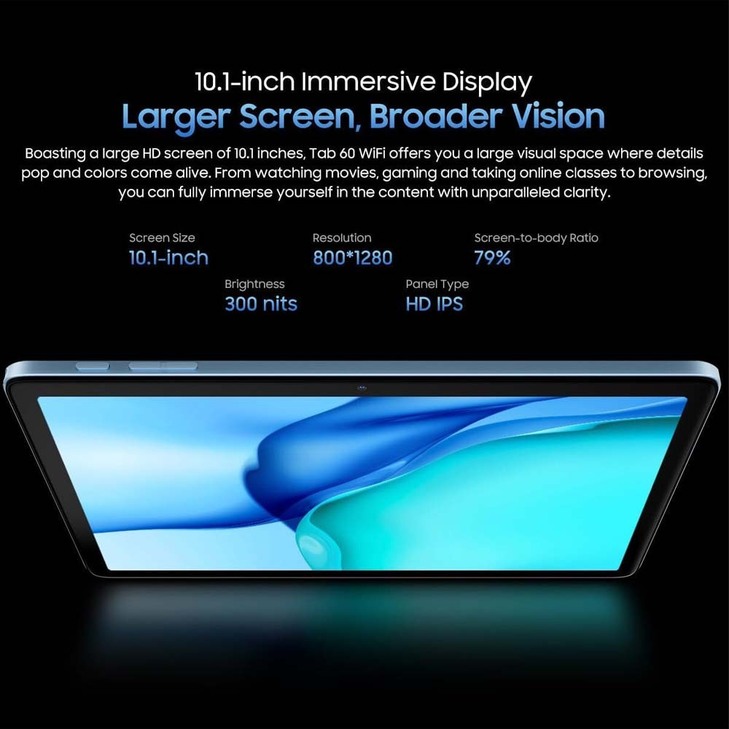 BLACKVIEW OCTA CORE TABLET 10.1′ (4GB+128GB) TAB60 WIFI ANDROID 14 BLUE