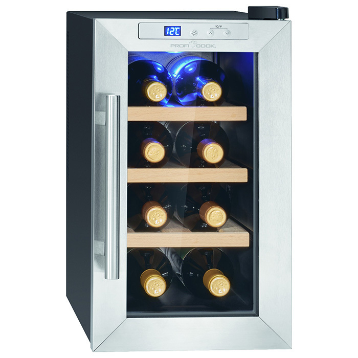 PROFI COOK PC-WK 1233 Συντηρητής κρασιών χωρητικότητας 8 μπουκαλιών (23L) σε μαύρο/ασημί χρώμα, 21.7W.