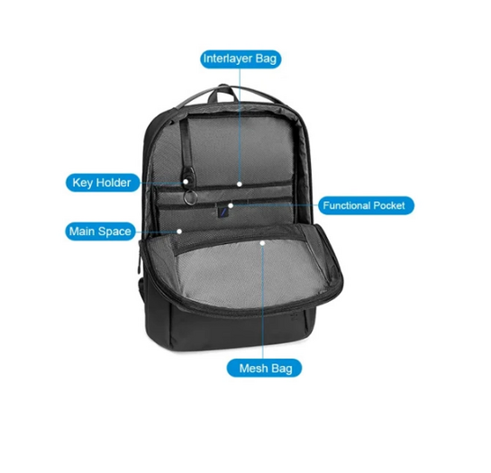 ARCTIC HUNTER τσάντα πλάτης B00574 με θήκη laptop 15.6", 10L, γκρι