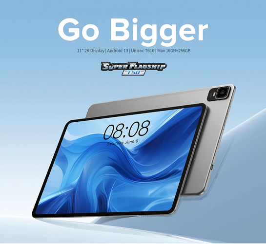 TECLAST tablet T50, 11" HD, 8/256GB, Android 13, 4G, 7500mAh, γκρι