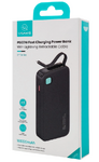 USAMS power bank CD225 με καλώδιο Lightning, 2x θύρες εξόδου, 10000mAh, 20W, μαύρο
