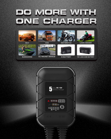 BYGD φορτιστής & συντηρητής μπαταρίας αυτοκινήτου S5000, 6V/2A 12V/5A