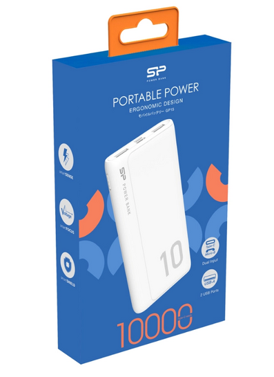 SILICON POWER power bank GP15, 10000mAh, 2x USB output, 2.1A, λευκό