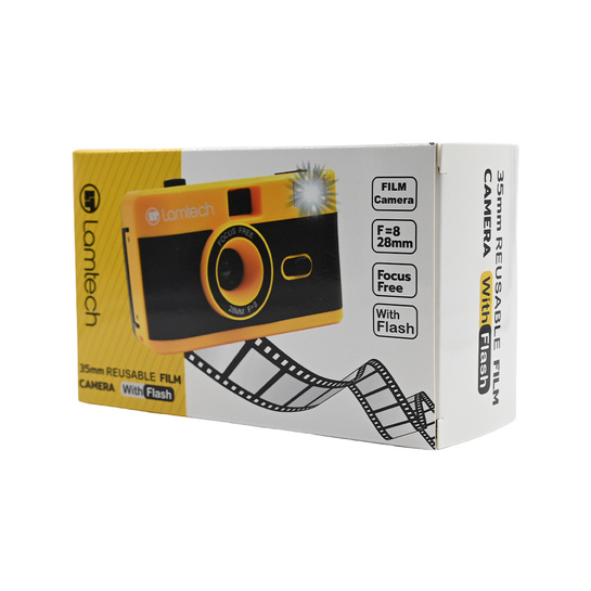 LAMTECH 35mm REUSABLE FILM CAMERA WITH FLASH YELLOW LAM981029