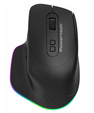 POWERTECH wireless gaming mouse PT-1253, 2.4GHz & Bluetooth, 2000DPI, 650mAh, RGB, black