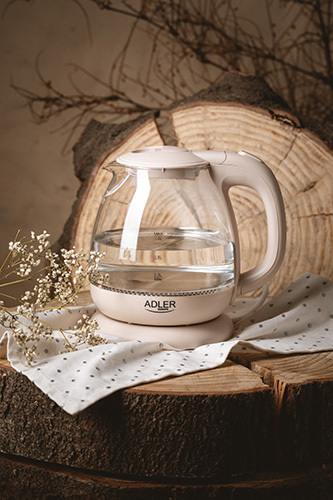 ADLER ELECTRIC GLASS KETTLE 1L CREAM  AD1283C