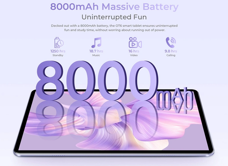 OUKITEL tablet OT6, 10.1" FHD+, 4/64GB, 8000mAh, Android 13, γκρι