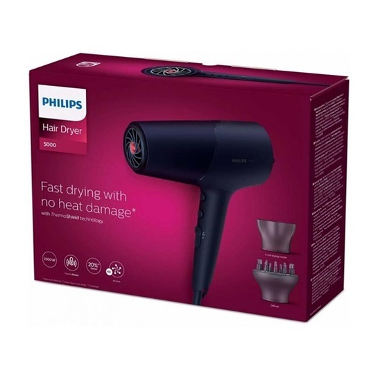 Philips Series 5000 ThermoShield Technology Ionic Πιστολάκι Μαλλιών με Φυσούνα 2300W (BHD510/00) (PHIBHD510-00)