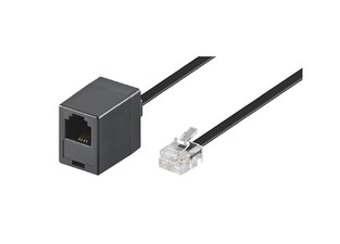 GOOBAY καλώδιο προέκτασης τηλεφώνου 68257, RJ11/RJ14 6P4C, 10m, μαύρο