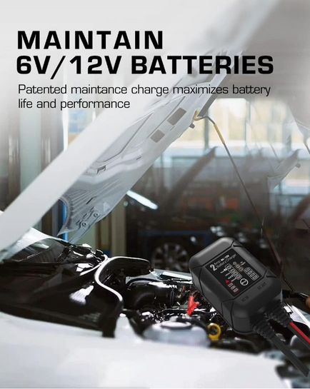 BYGD φορτιστής & συντηρητής μπαταρίας αυτοκινήτου S2000, 6-12V/2A