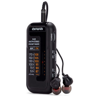 AIWA MINI POCKET RADIO WITH EARPHONES BLACK  R-22BK