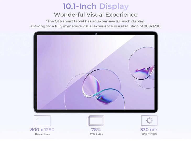 OUKITEL tablet OT6, 10.1" FHD+, 4/64GB, 8000mAh, Android 13, γκρι