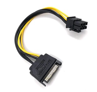 POWERTECH Καλώδιο SATA 8 15pin σε PCI-E 6pin CAB-W032, 15cm