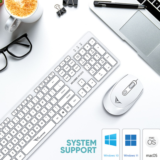 ALCATROZ SILENT WIRELESS 2.4G KEYBOARD & MOUSE 1600DPI WHITE