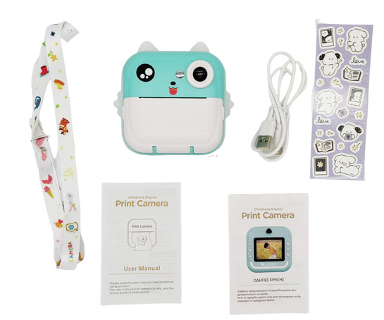 LAMTECH BLUETOOTH KID INSTANT CAMERA WHITE/GREEN LAM114284