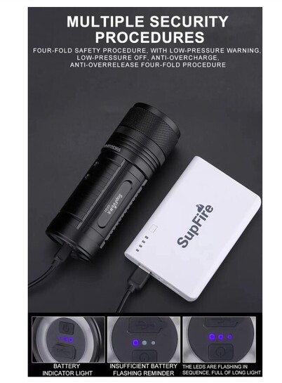 SUPFIRE φακός ψαρέματος SPFR-GF01-A με τρίποδο, 5400mAh, 375m