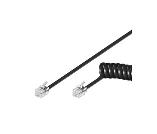 GOOBAY καλώδιο τηλεφώνου 50270, spiral, RJ10 4P4C, CCA, 2m, μαύρο