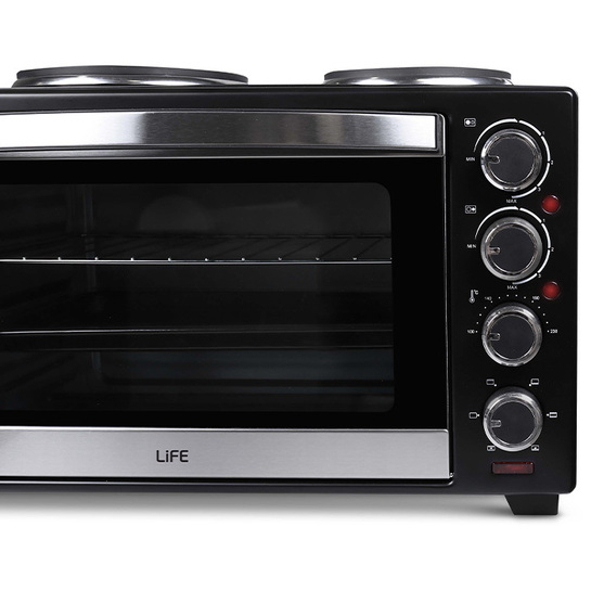 LIFE Kouzinaki 302 Ηλεκτρικό κουζινάκι 30L, με κυκλοφορία θερμού αέρα και 2 εστίες ( 15,4cm και 18,7cm), 3200W.