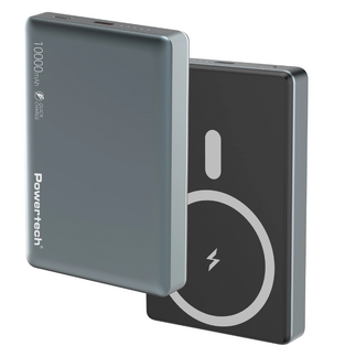 POWERTECH power bank PT-1377, 10000mah, magnetic wireless, 20W, gray
