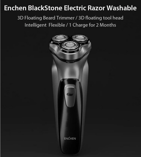 ENCHEN Ξυριστική μηχανή 3D Blackstone, κεφαλή 3D, USB, μπαταρία, μαύρη