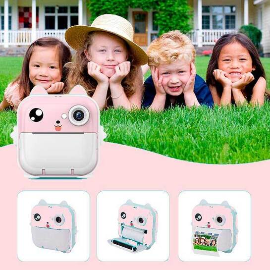 LAMTECH BLUETOOTH KID INSTANT CAMERA WHITE/PINK LAM114291
