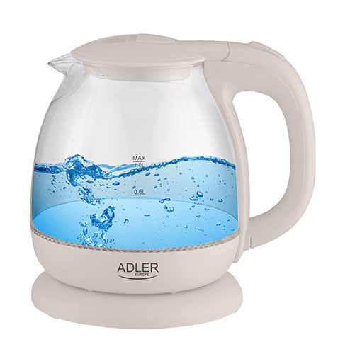 ADLER ELECTRIC GLASS KETTLE 1L CREAM  AD1283C