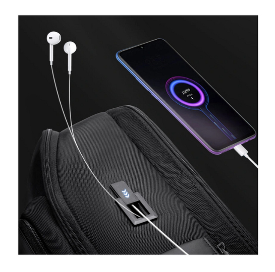 ARCTIC HUNTER τσάντα πλάτης B00403 με θήκη laptop 15.6", USB, 19L, μαύρη