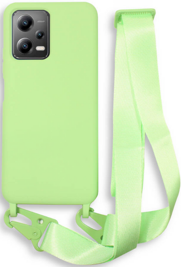 Bodycell Θήκη Σιλικόνης με Λουράκι Λαιμού - Xiaomi Redmi Note 12 5G / Poco X5 - Green