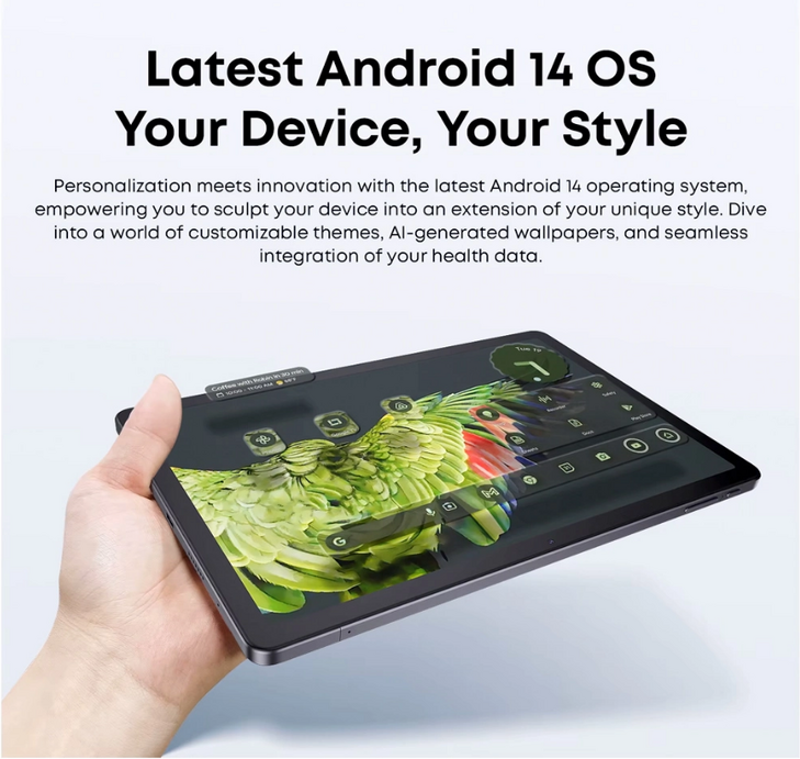 CHUWI tablet AuPad, 10.95", 8/128GB, 4G, Android 14, 7000mAh, γκρι