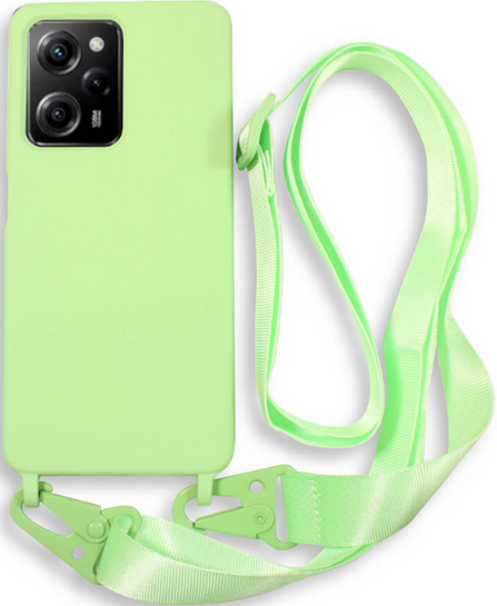 Bodycell Θήκη Σιλικόνης με Λουράκι Λαιμού - Xiaomi Redmi Note 12 Pro 5G / Poco X5 Pro - Green