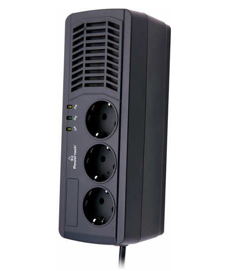 POWERTECH σταθεροποιητής ρεύματος PT-AVR1000I, 1000VA/500W, 3x schuko