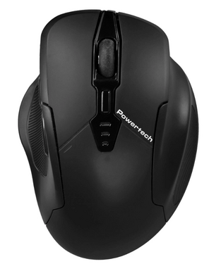 POWERTECH wireless mouse PT-1288, USB receiver, up to 1600DPI, 400mAh, black
