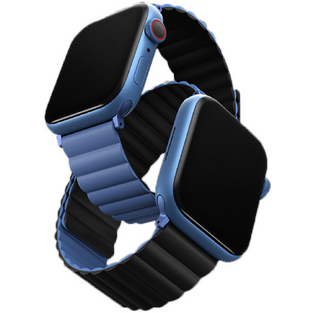 Uniq Revix Μαγνητικό Λουράκι Premium Σιλικόνης Apple Watch SE/8/7/6/5/4 (41/40mm) - Blue / Black