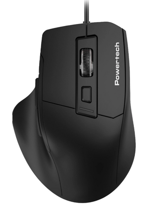 POWERTECH wired mouse PT-1273, optical, 3600DPI, black