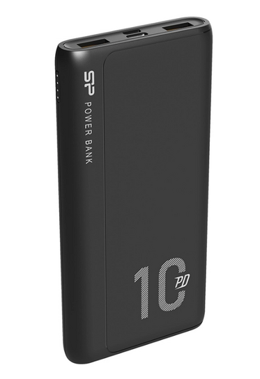 SILICON POWER power bank QP15, 10000mAh, 2x USB & USB Type-C, 3A, μαύρο