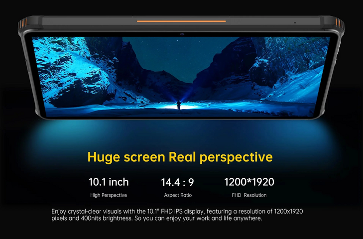 OUKITEL tablet RT5, 10.1", 8/256GB, 4G, 11000mAh, IP68/IP69K, μαύρο