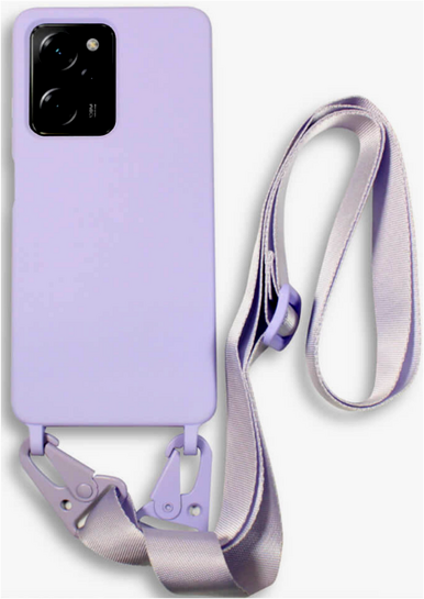 Bodycell Θήκη Σιλικόνης με Λουράκι Λαιμού - Xiaomi Redmi Note 12 Pro 5G / Poco X5 Pro - Violet
