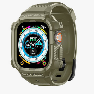 Θήκη TPU & Λουράκι Spigen Rugged Armor Pro Apple Watch Ultra 49mm Vintage Χακί