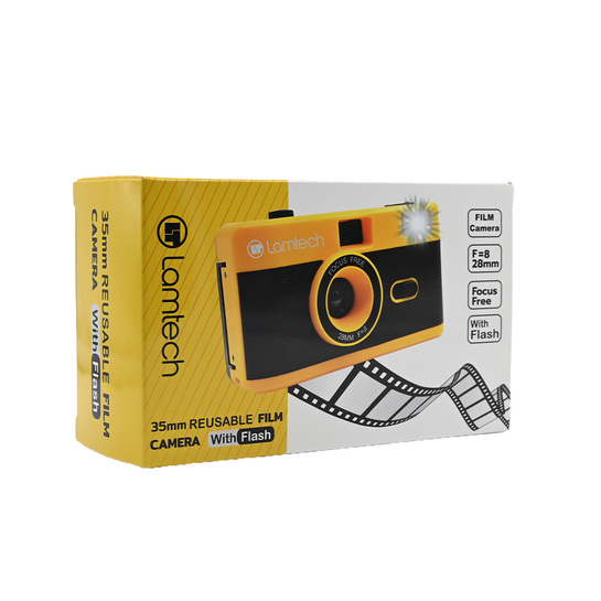 LAMTECH 35mm REUSABLE FILM CAMERA WITH FLASH YELLOW LAM981029
